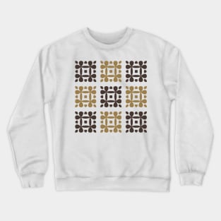 Square Flower Petals Motif Pattern (Brown) Crewneck Sweatshirt